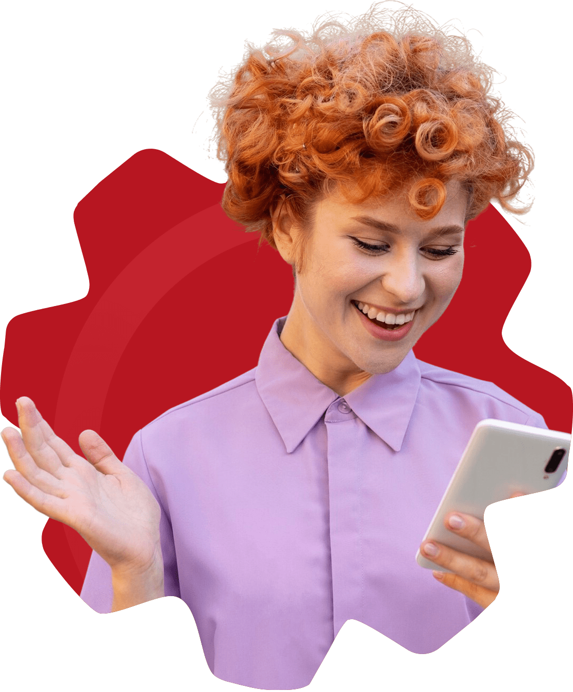 Foto de uma estudante mexendo no celular para representar a indicação de entrar em contato com a equipe da ONEE.
